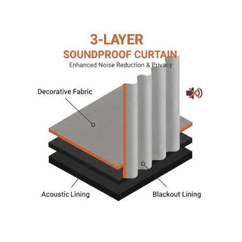 3 layered soundproof curtains