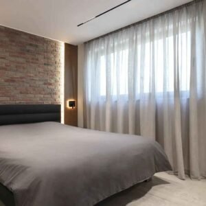 bedroom motorized curtains