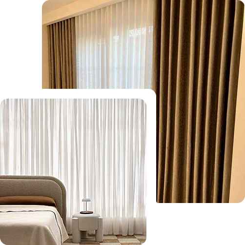 wave curtains with double layer