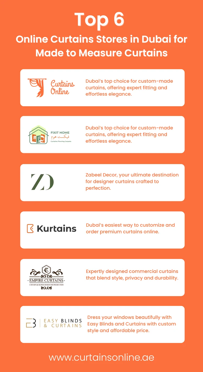 Top 6 online curtains store in dubai