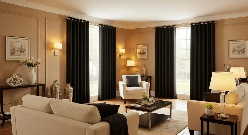 Modern Blackout Eyelet Curtains for livingroom
