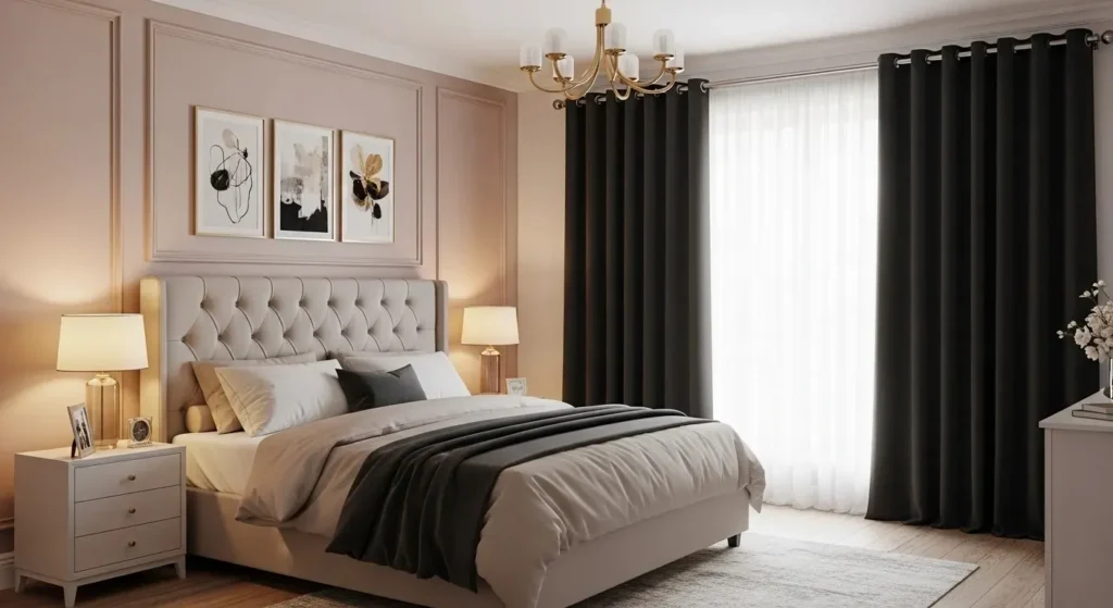 Blackout Eyelet Curtains bedroom