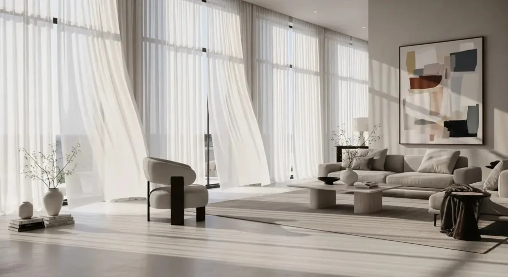 White Floor To Ceiling Curtains