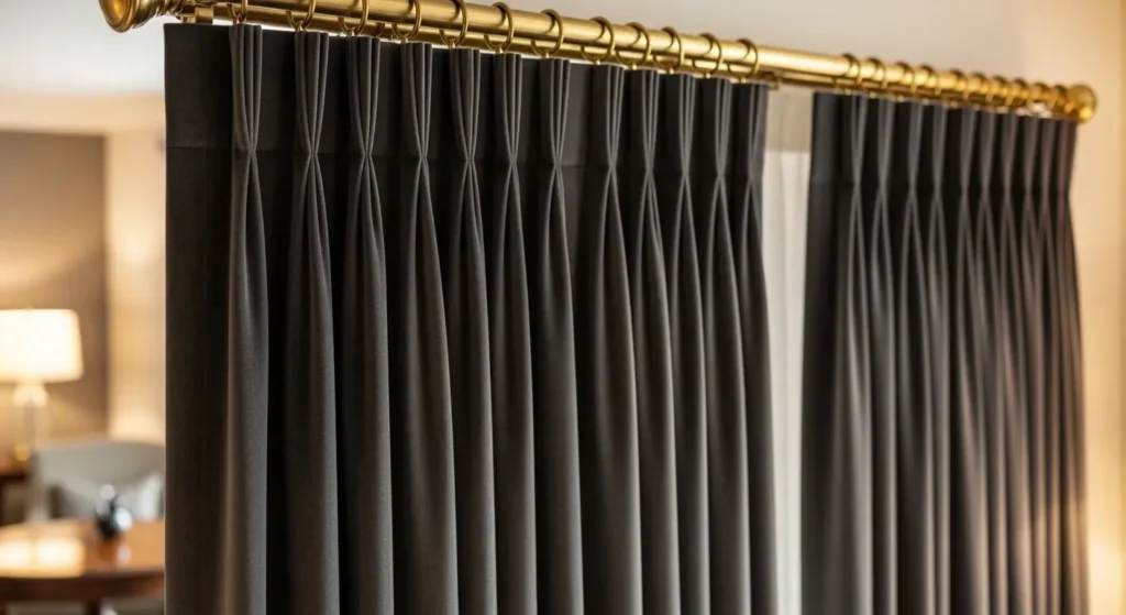 Black Double Pinch Pleat Curtains