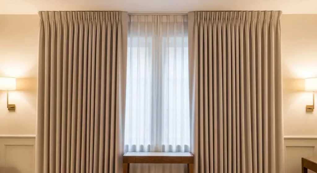 Modern Double Pinch Pleat Curtains bedroom