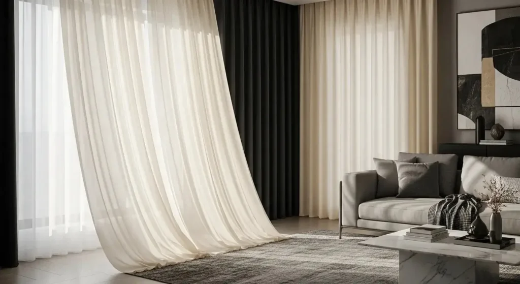 Wave Sheer and Blackout Curtains
