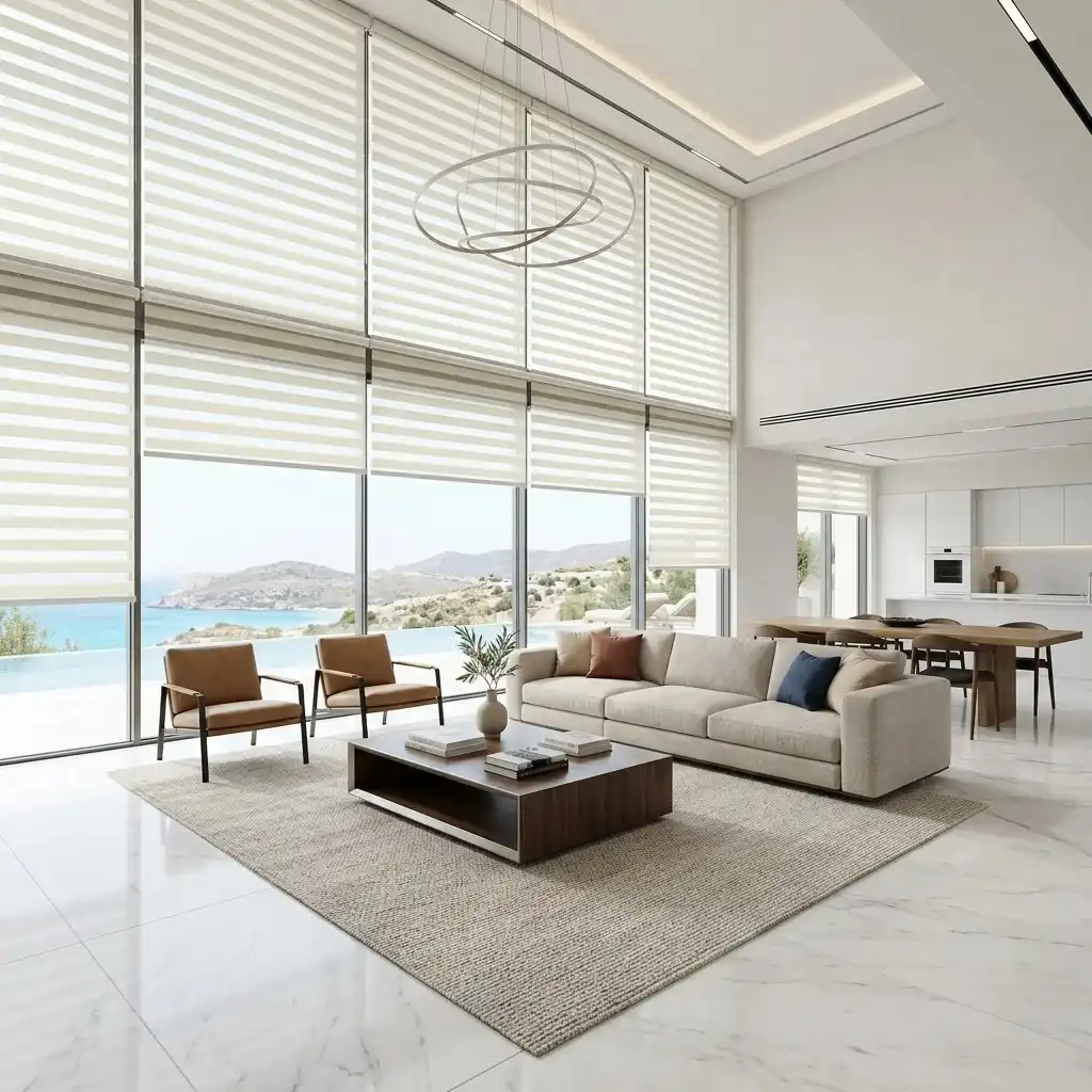 Duplex blinds for living room
